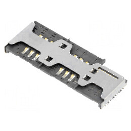 Conector pentru Carduri microSD și SIM - Dual SIM x2, microSD SMT | Electronic-mag.ro | Componente Electronice