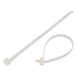 Colier de strângere din poliamidă 535N, dimensiuni L: 225mm, W: 7,6mm, culoare naturală | Electronic-mag.ro | Componente Electronice