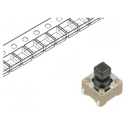 Microîntrerupător TACT SPST-NO 0,05A/12VDC SMT - Pozitie 2 Fara Asa | Electronic-mag.ro | Componente Electronice