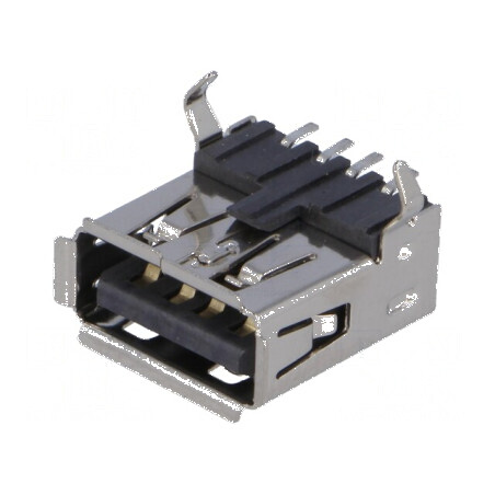 Conector USB A Soclu SMT Orizontal 2.0 Aurit pentru PCB | Electronic-mag.ro | Componente Electronice