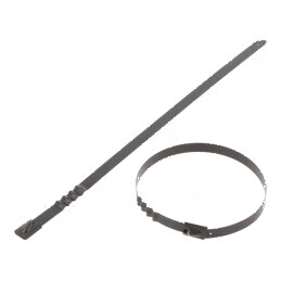 Colier de strângere negru ondulat L: 260mm W: 7,9mm 1112N | Electronic-mag.ro | Componente Electronice