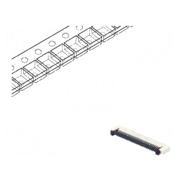 Conector FFC/FPC Orizontal 30 PIN ZIF SMT 500mA Cositorit - Componentă Electronică pentru Circuit Imprimat | Electronic-mag.ro | Componente Electronice