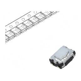 Microîntrerupător TACT SPST 0,02A/15VDC SMT fără 2,5mm - Comutator Compact pentru Aplicații Electronice | Electronic-mag.ro | Componente Electronice