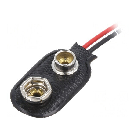 Conector 6F22 cu Cabluri de 100mm pentru Baterii 6F22/6LR61 - Nr. Bat. 1 | Electronic-mag.ro | Componente Electronice