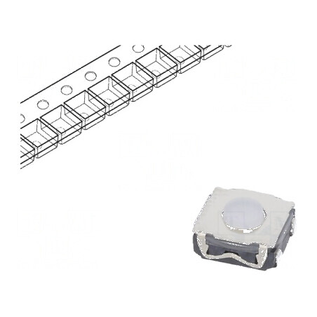 Microîntrerupător TACT SPST-NO Poz: 2 0,05A/32VDC SMT Fără 4N - Comutator Compact pentru Aplicații Electronice | Electronic-mag.ro | Componente Electronice