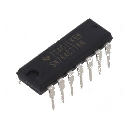 Circuit integrat digital flip-flop D CMOS/TTL, 2 canale, THT DIP14, 20uA, tub. | Electronic-mag.ro | Componente Electronice