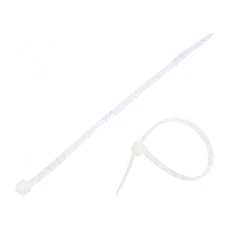 Colier de strângere din poliamidă naturală L: 120mm W: 2,5mm 80N pentru utilizări industriale | Electronic-mag.ro | Componente Electronice