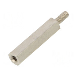 Piuliță Distanțieră Filetată 25mm M3 Intern și M3 Extern - Accesorii pentru Construcții și Mecanism  | Electronic-mag.ro | Componente Electronice
