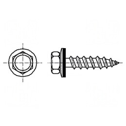 Şurub cu şaibă 6,5x25 mm - Cap Hexagonal Fără 3/8 BN 53 | Electronic-mag.ro | Componente Electronice