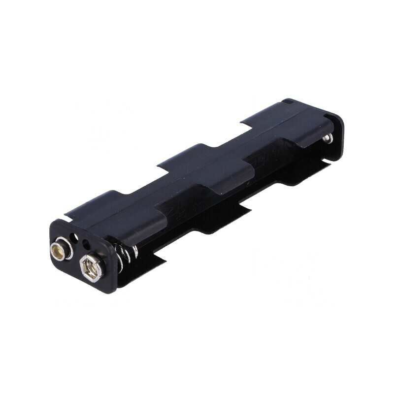 Suport pentru baterii AA/R6 tip 6F22, capacitate 4 baterii, culoare neagră | Electronic-mag.ro | Componente Electronice