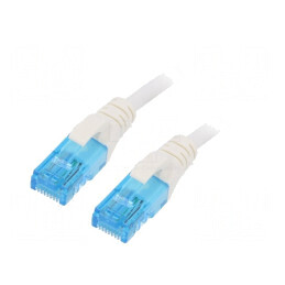 Cablu Patch U/UTP 5e litat CCA PVC alb 0,25m 26AWG - Conexiune de Înaltă Calitate | Electronic-mag.ro | Componente Electronice