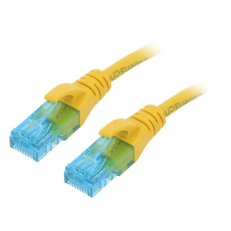 Cablaj de rețea Patch Cord U/UTP 5e Litat CCA PVC Galben 0,25m 26AWG | Electronic-mag.ro | Componente Electronice