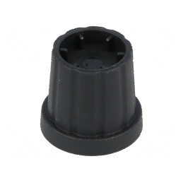 Buton rotativ cu flanşă plastic Øax: 6mm, Dimensiuni Ø16,5x19,2mm, Culoare Neagră | Electronic-mag.ro | Componente Electronice
