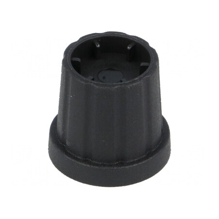 Buton rotativ cu flanşă plastic Øax: 6mm, Dimensiuni Ø16,5x19,2mm, Culoare Neagră | Electronic-mag.ro | Componente Electronice