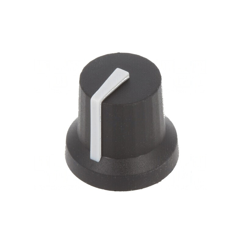 Buton rotativ cu indicator din plastic și gumă, dimensiuni Øax: 6mm, Ø16,8x14,5mm | Electronic-mag.ro | Componente Electronice Buton rotativ cu indicator din plastic și gumă, dimensiuni Øax: 6mm, Ø16,8x14,5mm | Electronic-mag.ro | Componente Electronice