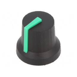 Buton rotativ cu indicator din plastic și gumă, Ø6mm, dimensiuni Ø16,8x14,5mm | Electronic-mag.ro | Componente Electronice