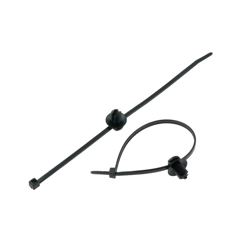 Colier de strângere negru cu lame de fixare, dimensiuni L: 190mm, W: 3,6mm | Electronic-mag.ro | Componente Electronice