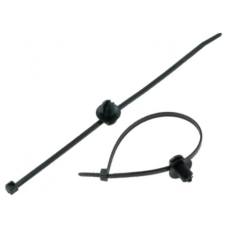 Colier de strângere negru cu lame de fixare, dimensiuni L: 190mm, W: 3,6mm | Electronic-mag.ro | Componente Electronice
