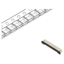 Conector FFC/FPC Verticale ZIF SMT 30 PIN 30V 0,5A Cositorit | Electronic-mag.ro | Componente Electronice