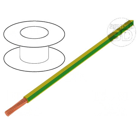 Cablu H05V-K LgY Litat Cu 0,35mm² PVC Galben-Verde 300V/500V - Cablu Electric de Conexiune | Electronic-mag.ro | Componente Electronice