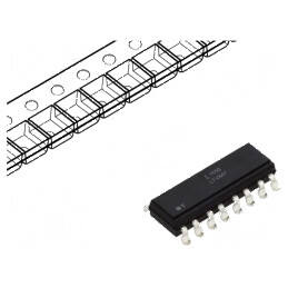 Optocuplor SMD cu 4 Ieșiri, Tranzistori, Izolație 5kV, CTR 50% la If 5mA | Electronic-mag.ro | Componente Electronice