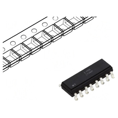 Optocuplor SMD cu 4 Ieșiri, Tranzistori, Izolație 5kV, CTR 50% la If 5mA | Electronic-mag.ro | Componente Electronice