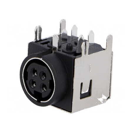 Conector alimentare DC soclu R7B mamă PIN 4 ecranat THT - componentă electronică de înaltă calitate pentru aplicații indus | Electronic-mag.ro | Componente Electronice