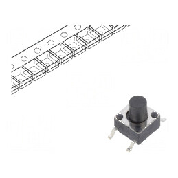 Microîntrerupător TACT SPST-NO 0,05A/12VDC SMT - Pozitie 2, Fara Contact | Electronic-mag.ro | Componente Electronice