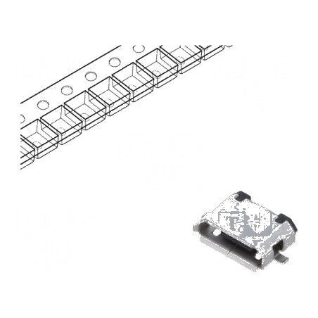 Conector USB AB Micro Soclu SMT PIN 5 Orizontale USB 2.0 - Componente Electronice | Electronic-mag.ro | Componente Electronice