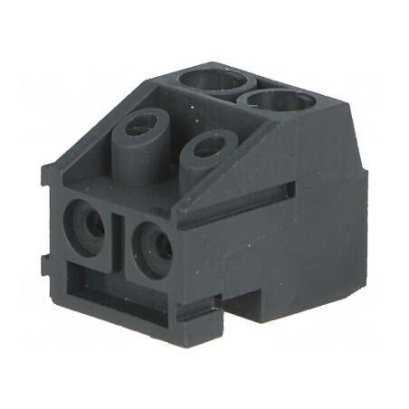 Regletă de conexiuni deconectabilă 5mm, 2 piste, unghi 90° pentru instalații electrice | Electronic-mag.ro | Componente Electronice