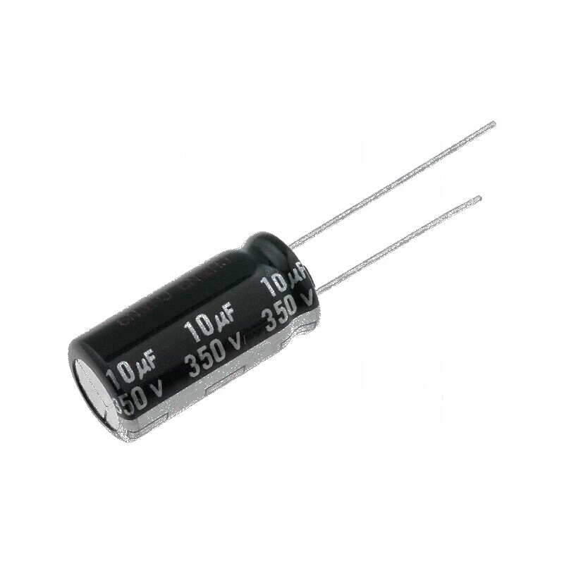 Condensator electrolitic THT 10uF 350VDC Ø10x20mm cu raster de 5mm | Electronic-mag.ro | Componente Electronice Condensator electrolitic THT 10uF 350VDC Ø10x20mm cu raster de 5mm | Electronic-mag.ro | Componente Electronice