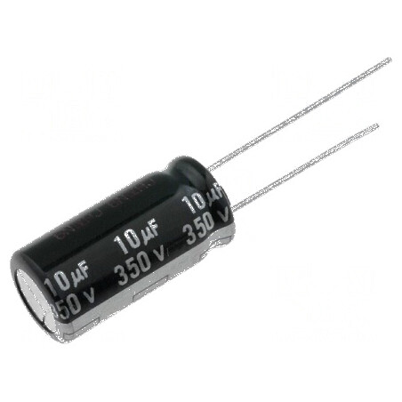Condensator electrolitic THT 10uF 350VDC Ø10x20mm cu raster de 5mm | Electronic-mag.ro | Componente Electronice
