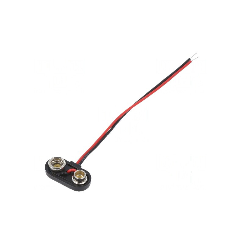 Conector 6F22 cu cabluri de 100mm pentru baterii 6F22/6LR61 - Nr. bat: 1 | Electronic-mag.ro | Componente Electronice