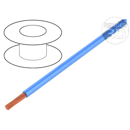 Cablu electric H05V-K, litat cu 0,35mm², PVC albastru, 300V/500V, lungime 25m | Electronic-mag.ro | Componente Electronice