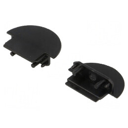 Obturator pentru profil LED negru, 2 bucăți, ABS cu orificiu - Accesorii iluminat profesional | Electronic-mag.ro | Componente Electronice