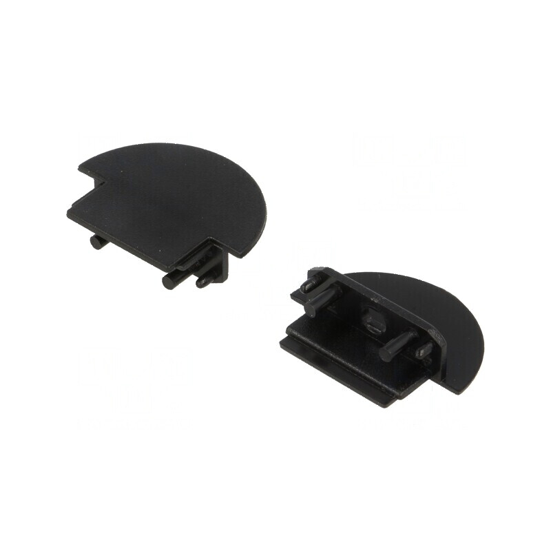 Obturator pentru profil LED negru, 2 bucăți, ABS cu orificiu - Accesorii iluminat profesional | Electronic-mag.ro | Componente Electronice