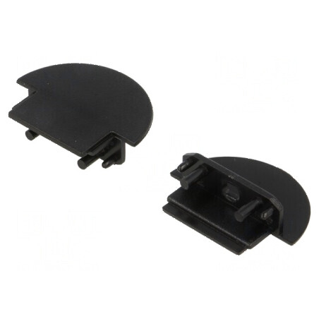 Obturator pentru profil LED negru, 2 bucăți, ABS cu orificiu - Accesorii iluminat profesional | Electronic-mag.ro | Componente Electronice
