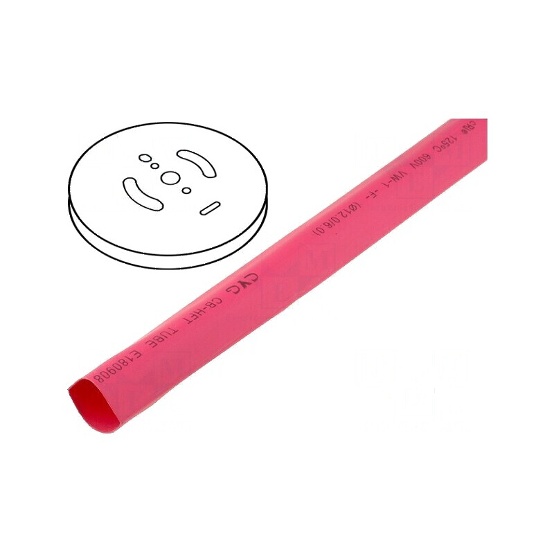 Manșon termocontractabil fără adeziv 2:1, 9,5mm, roșu, rolă - 10m | Electronic-mag.ro | Componente Electronice