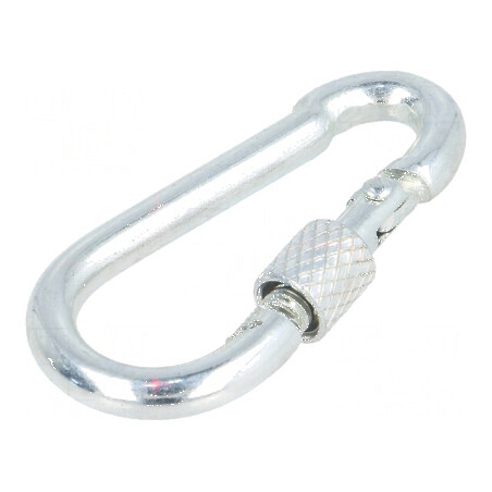 Carabină din oțel zincat pentru cabluri, lungime 50mm, diametru 5mm, cu protecție | Electronic-mag.ro | Componente Electronice