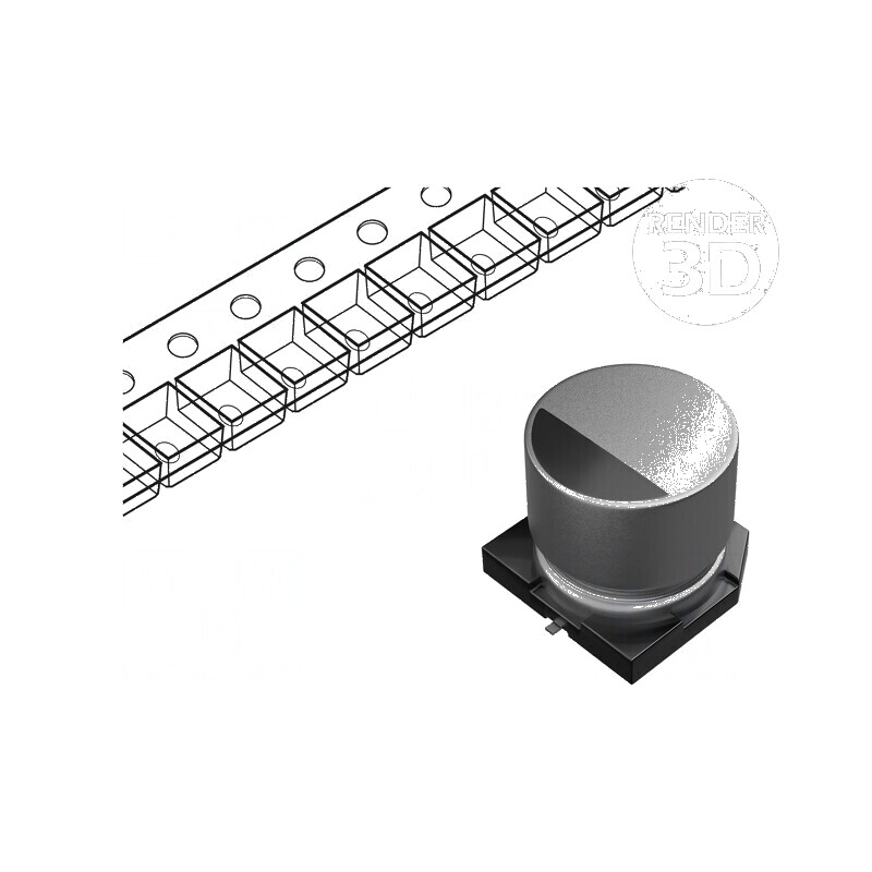 Condensator electrolitic SMD 47µF 35VDC Ø6,3x7,7mm 2000h - Componentă electronică de înaltă calitate | Electronic-mag.ro | Componente Electronice