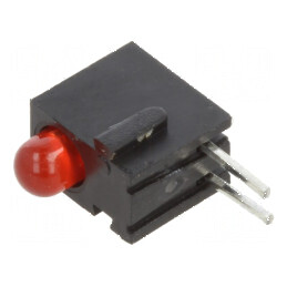 LED 3mm Roșu cu Carcasă - 1 Diode, 20mA, Lentilă Difuză 45° | Electronic-mag.ro | Componente Electronice