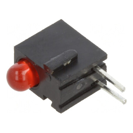 LED 3mm Roșu cu Carcasă - 1 Diode, 20mA, Lentilă Difuză 45° | Electronic-mag.ro | Componente Electronice