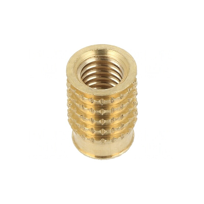 Adaos filetat din alamă M6 BN 37885 - Lungime 12,3mm pentru montaj pe plastic | Electronic-mag.ro | Componente Electronice Adaos filetat din alamă M6 BN 37885 - Lungime 12,3mm pentru montaj pe plastic | Electronic-mag.ro | Componente Electronice