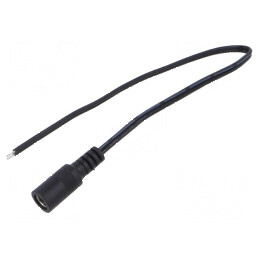 Cablu DC 5,5/2,1 mm2 2x0,5mm Negru/Gri cu Soclu Drept | Electronic-mag.ro | Componente Electronice