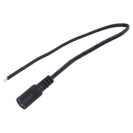 Cablu DC 5,5/2,1 mm2 2x0,5mm Negru/Gri cu Soclu Drept | Electronic-mag.ro | Componente Electronice