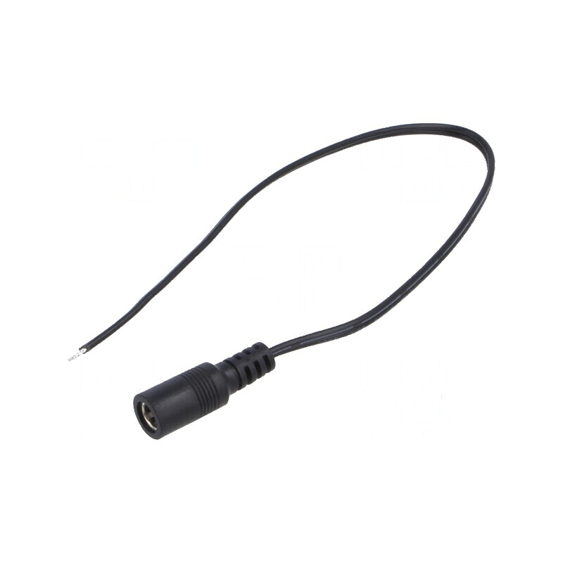 Cablu DC 2x0,5mm² cu Soclu Drept 5,5/2,5 - Negru și Gri | Electronic-mag.ro | Componente Electronice