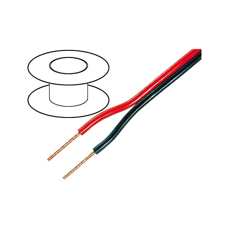 Cablu Difuzor OFC 2x0,35mm² Negru-Roșu cu Izolație PVC | Electronic-mag.ro | Componente Electronice
