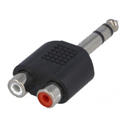 Adaptor Jack 6,3mm la RCA Stereo Mufă Duală - Conector Audio Profesional | Electronic-mag.ro | Componente Electronice