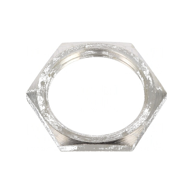 Piuliță M25 din alamă nichelată, 30mm, filet metric cu pas de 1,5 | Electronic-mag.ro | Componente Electronice
