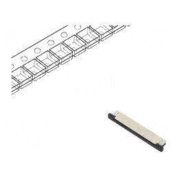 Conector FFC/FPC 20 PIN F52Q cu contacte superioare ZIF SMT 50V - Componente electronice de calitate | Electronic-mag.ro | Componente Electronice
